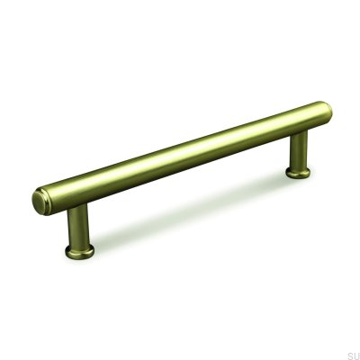 Matera 128 Metal Brushed Gold Elongated Furniture Handle