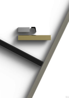 Lido 32 elongated furniture handle, aluminum, silver, chrome, polished