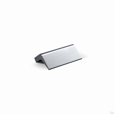 Lido 32 elongated furniture handle, brushed silver aluminum