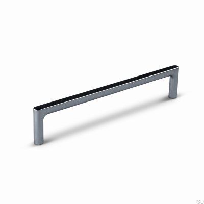 Torino 160 elongated furniture handle, aluminum, silver, chrome, polished