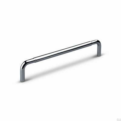 Siena 160 elongated furniture handle, aluminum, silver, chrome, polished