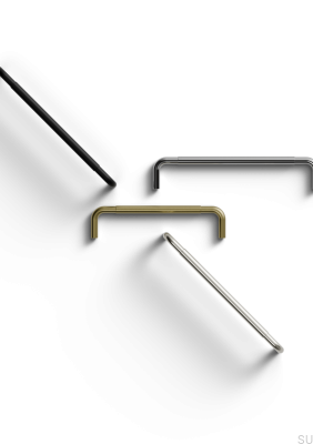 Siena 160 elongated furniture handle, aluminum, silver, chrome, polished