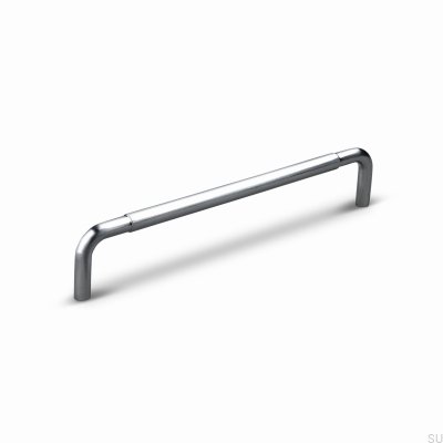 Siena 160 elongated furniture handle, brushed silver aluminum