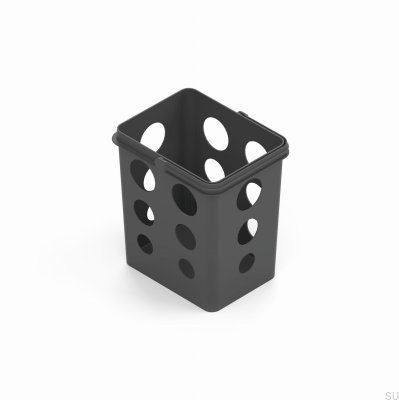Leon 7l Dark Gray Waste Bin with Holes