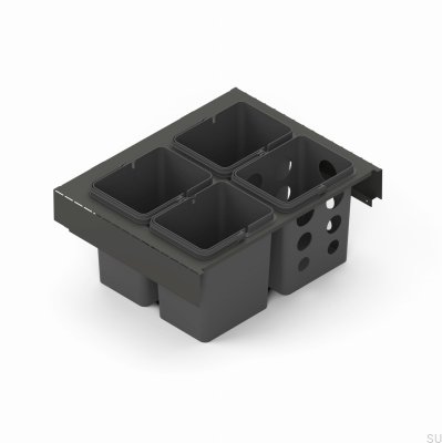 Toledo Waste Sorting Container System 60x45 Dark Gray