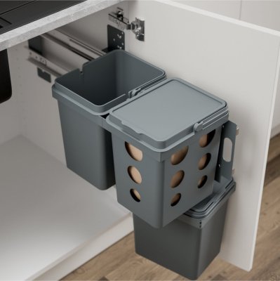 Alicante 27x42 Dark Gray Waste Sorting Container System