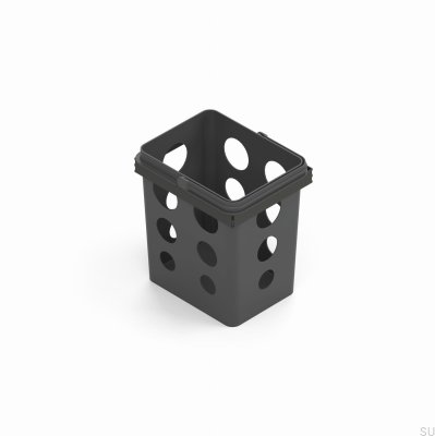 Alicante Waste Sorting Container 22x18 with Holes Dark Gray
