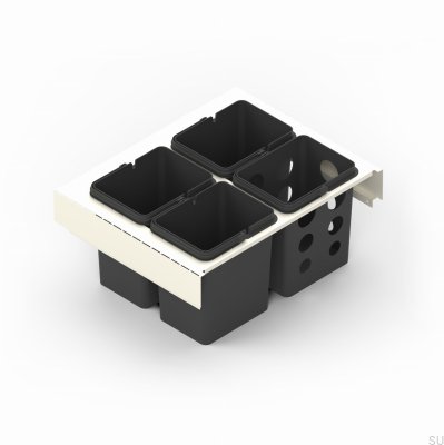 Toledo 60x45 Silk White Waste Sorting Container System