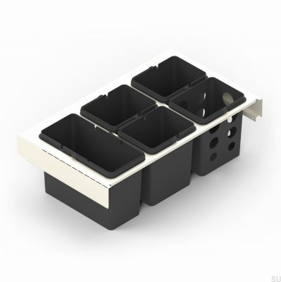 Toledo 80x45 Silk White Waste Sorting Container System