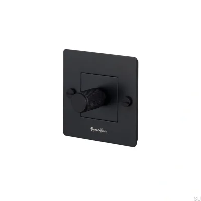 LED Cross 1G 250W Steel Black European Standard Dimmer with Logo