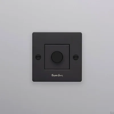 LED Cross 1G 250W Steel Black European Standard Dimmer with Logo