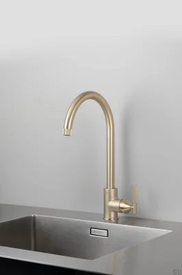 Linear Brass Kitchen Tap with European Connector