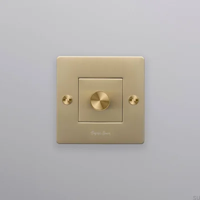 LED Cross 1G 250W Brass European Standard Dimmer with Logo