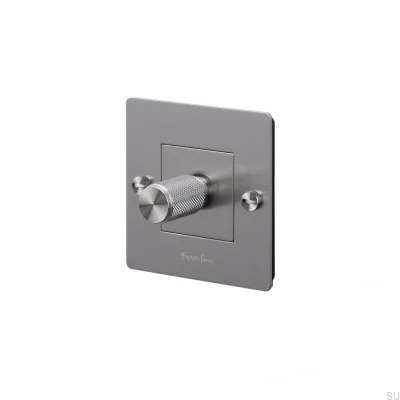 LED Cross 1G 250W Steel Silver European Standard Dimmer with Logo
