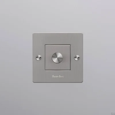 LED Cross 1G 250W Steel Silver European Standard Dimmer with Logo