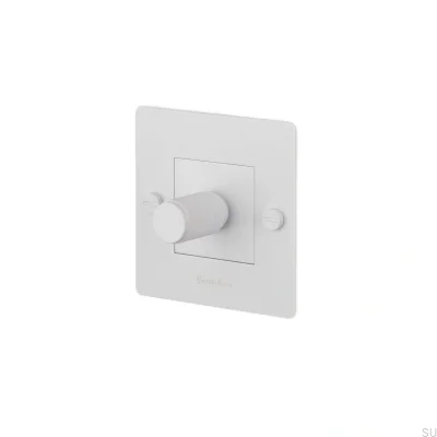 LED Cross 1G 250W Steel White European Standard Dimmer with Logo