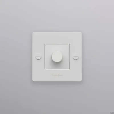 LED Cross 1G 250W Steel White European Standard Dimmer with Logo