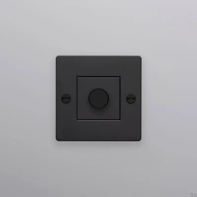 LED Cross 1G 250W Steel Black European Standard Dimmer without logo