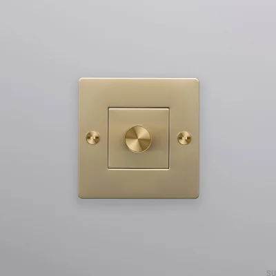 LED Cross 1G 250W Brass European Standard Dimmer Without Logo