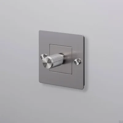 LED Cross 1G 250W Steel Silver European Standard Dimmer without logo