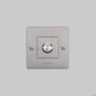 Dimmer with switch with LED logo Linear 1G 250W Steel Silver European Standard