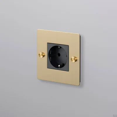 Single socket without logo Type F Cross 1G Brass European Standard