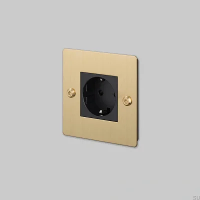 Single socket without logo Type F Linear 1G Brass European Standard