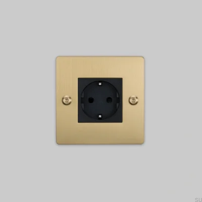 Single socket without logo Type F Linear 1G Brass European Standard