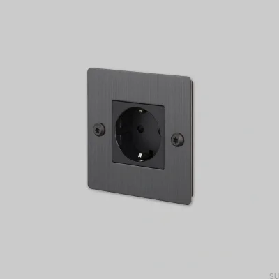 Single socket without logo Type F Linear 1G Brass Burnt Bronze European Standard