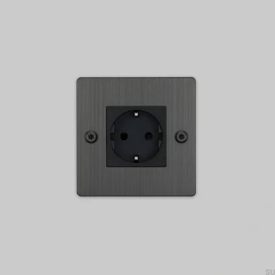 Single socket without logo Type F Linear 1G Brass Burnt Bronze European Standard