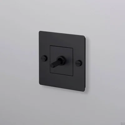 Single switch without logo Cross 1G Steel Black European Standard
