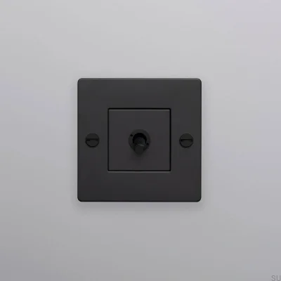 Single switch without logo Cross 1G Steel Black European Standard