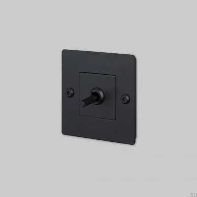 Single switch without logo Linear 1G Steel Black European Standard