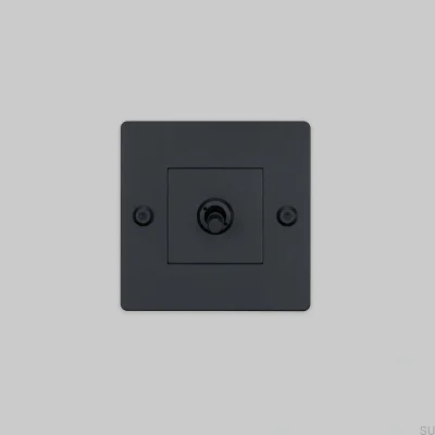 Single switch without logo Linear 1G Steel Black European Standard