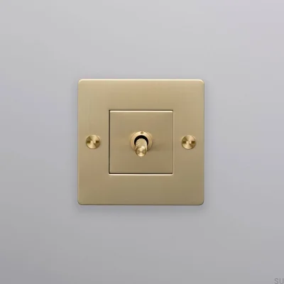 Single switch without logo Cross 1G Brass European Standard