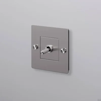 Single switch without logo Cross 1G Steel Silver European Standard