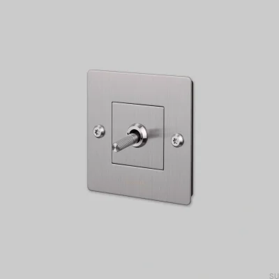 Single switch without logo Linear 1G Steel Steel Silver European Standard