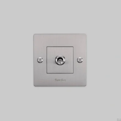 Single switch without logo Linear 1G Steel Steel Silver European Standard