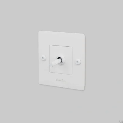 Single switch with logo Linear 1G Steel White European Standard
