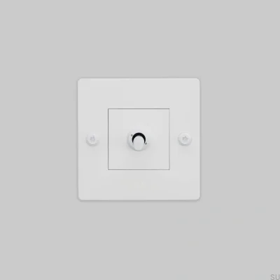 Single switch with logo Linear 1G Steel White European Standard