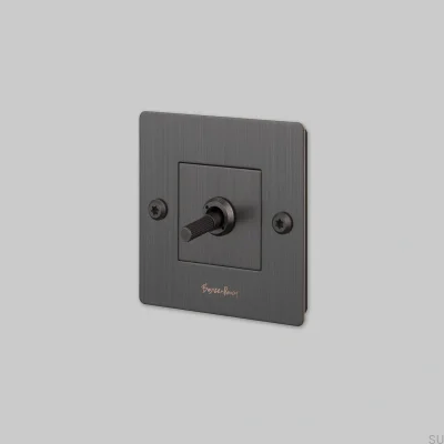 Single switch with logo Linear 1G Brass Burnt Bronze European Standard