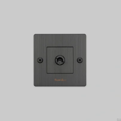 Single switch with logo Linear 1G Brass Burnt Bronze European Standard