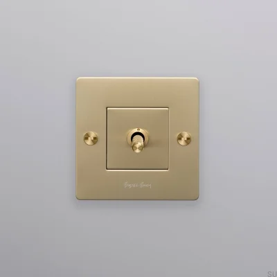 Single switch with Cross 1G logo, Brass, European Standard