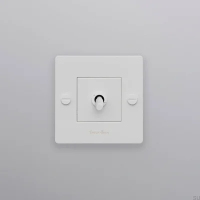 Single switch with Cross 1G logo, Steel, White, European Standard