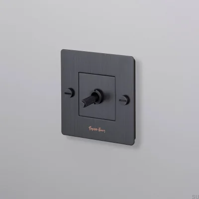 Single switch with Cross logo 1G Brass Burnt Bronze European Standard