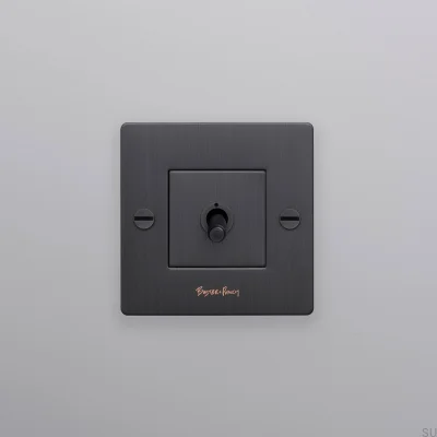 Single switch with Cross logo 1G Brass Burnt Bronze European Standard