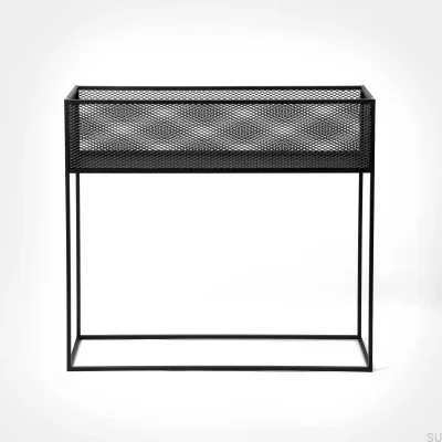 Decorative perforated stand Meshed Steel Black