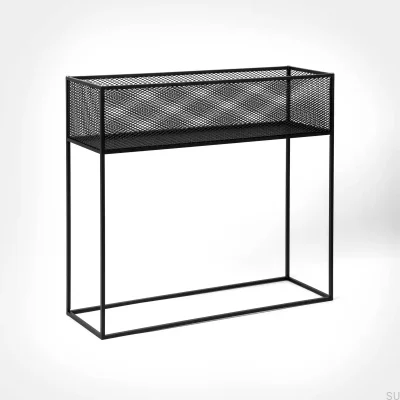 Decorative perforated stand Meshed Steel Black