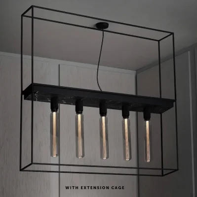 Caged Cross 5.0 Ceiling Lamp Steel Black Marble