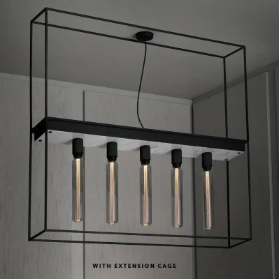 Caged Cross 5.0 Ceiling Lamp Steel White Marble